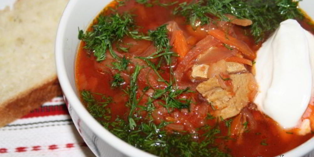 Рецепт борща на индюшином бедрышке