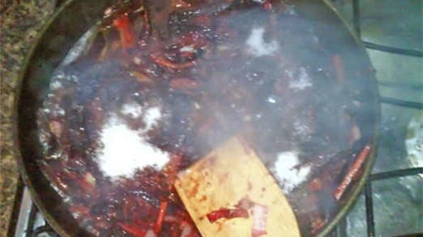 борщ с бычками и фасолью