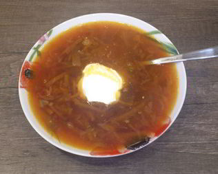 Борщ с маринованной свеклой