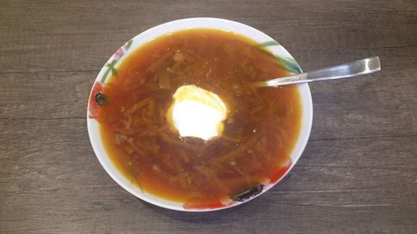 борщ с маринованной свеклой