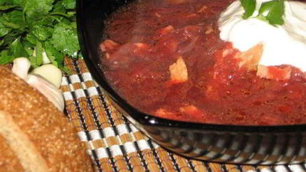 Борщ с томатной пастой