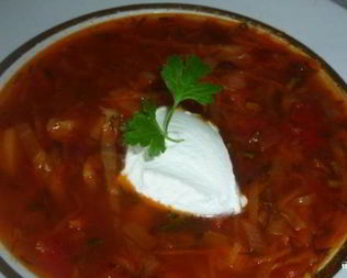 Борщ вегетарианский с фасолью