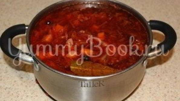 домашний борщ с говядиной