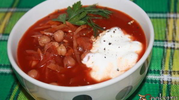 постный борщ с нутом без картофеля