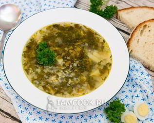 Постный зеленый борщ