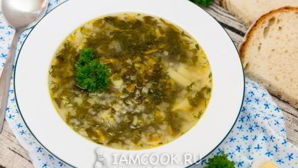 Постный зеленый борщ