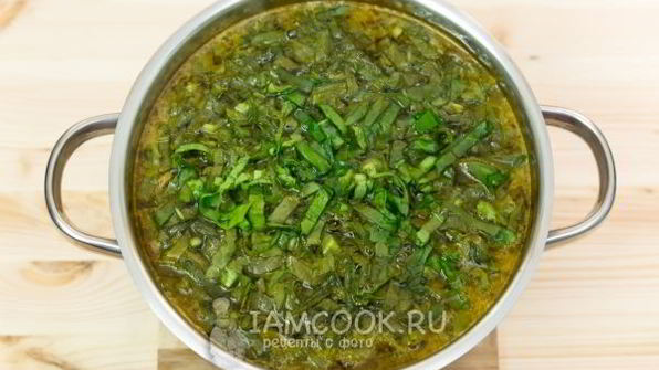 постный зеленый борщ