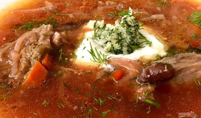 Вкусный домашний борщ