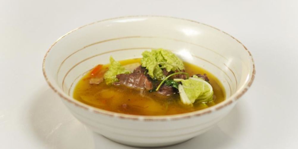 Рецепт бульона из копченой грудинки с желудочками