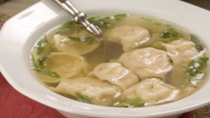 Бульон рыбный с пельменями