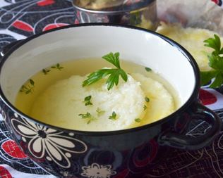 Говяжий бульон с запеченным рисом