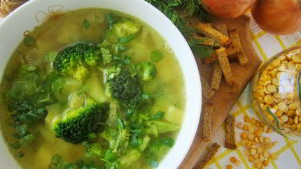 Гороховый суп с брокколи