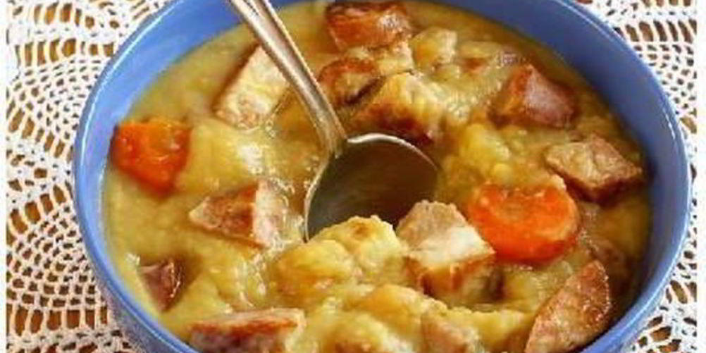 Рецепт горохового супа с копченостями и сельдереем