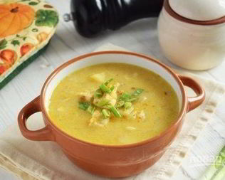 Гороховый суп с курицей на кокосовом молоке