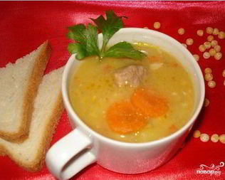 Гороховый суп с мясом в мультиварке