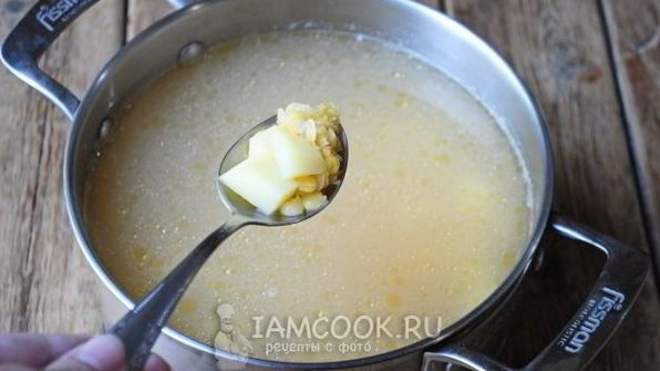 гороховый суп с плавленым сыром