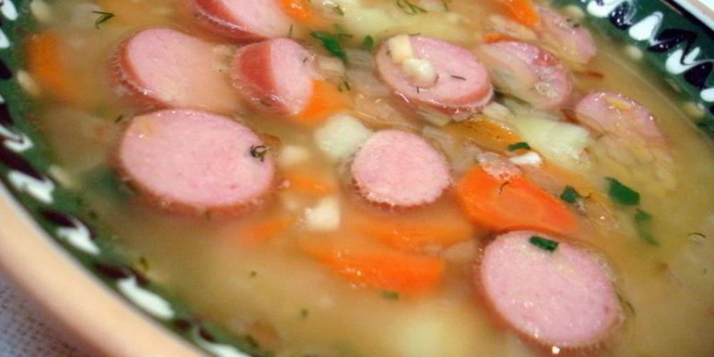 Рецепт горохового супа с сосиской