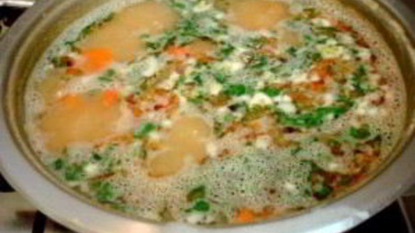 гороховый суп с сосиской