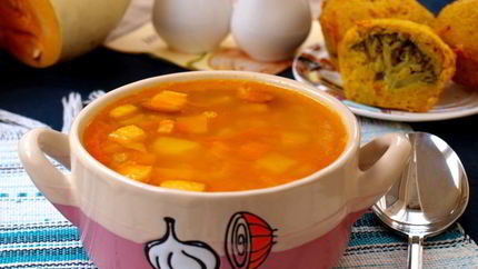 Гороховый суп с тыквой