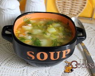 Суп из зеленого гороха с копченостями