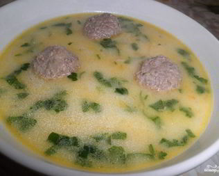 Греческий суп с фрикадельками