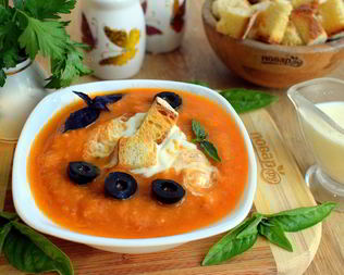 Холодный суп из кабачковой икры