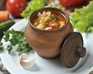 Куриный суп в горшочке