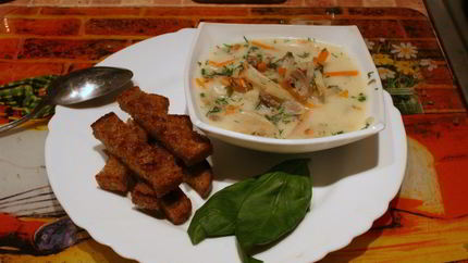 Молочный суп с грибами