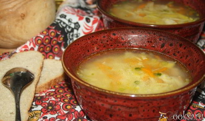 Мясной суп с домашней яичной лапшой