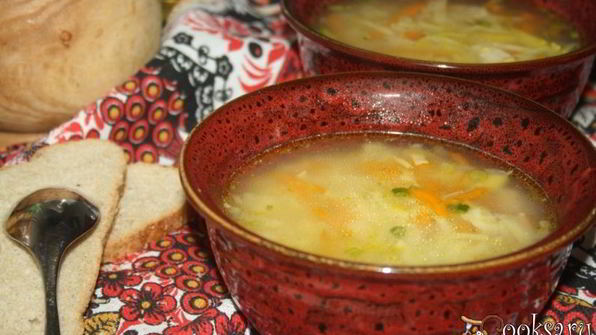 мясной суп с домашней яичной лапшой