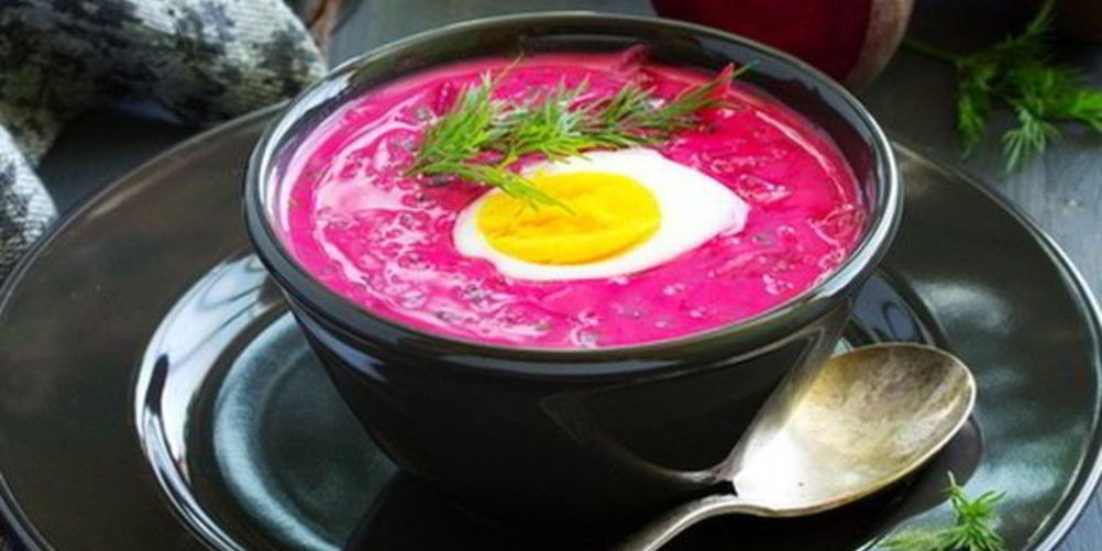 Рецепт густой окрошки со свеклой и куриным филе