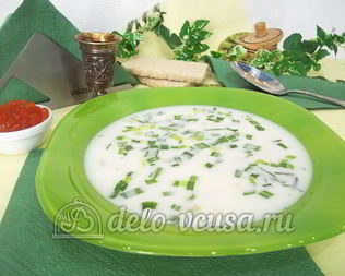 Окрошка без мяса с красной икрой