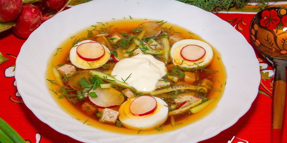 Рецепт окрошки мясной