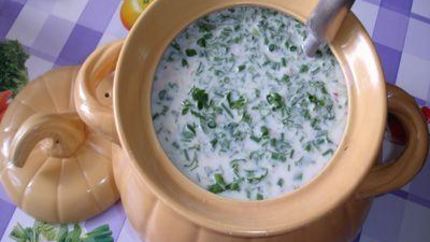 Окрошка на бульоне