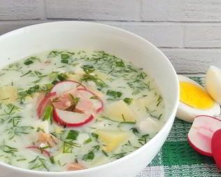 Окрошка на газированной минеральной воде