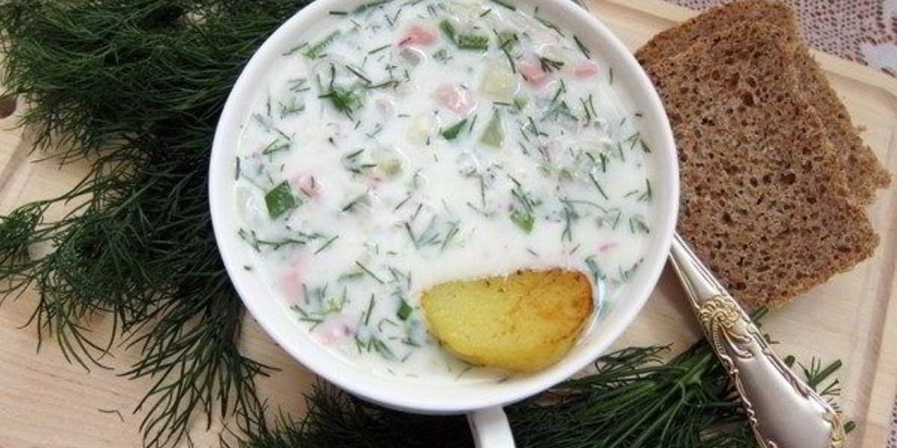 Рецепт окрошки на кефире и минеральной воде