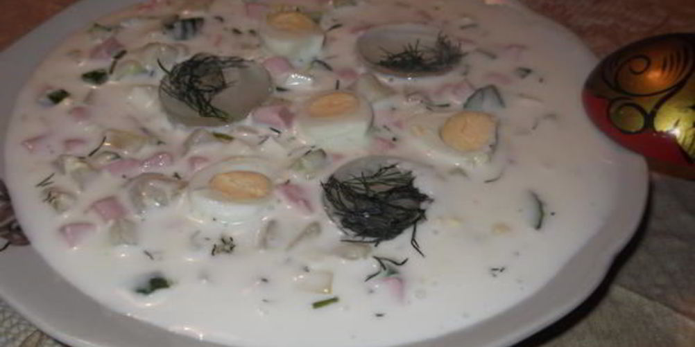 Рецепт окрошки на кефире