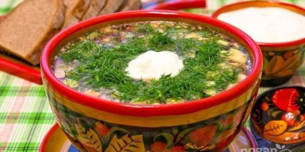 Рецепт окрошки на квасе с колбасой