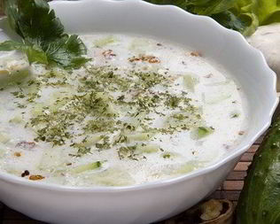 Окрошка на мацони по-азербайджански