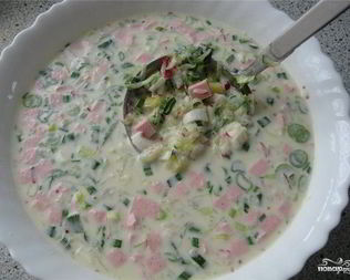 Окрошка на сметане и майонезе