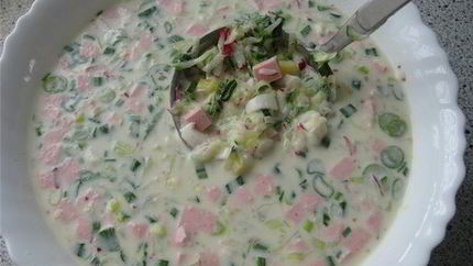 Окрошка на сметане и майонезе