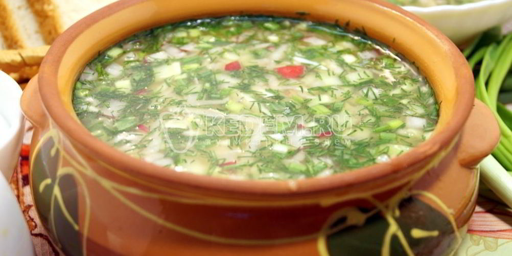 Рецепт окрошки овощной весенней