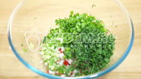 окрошка овощная весенняя