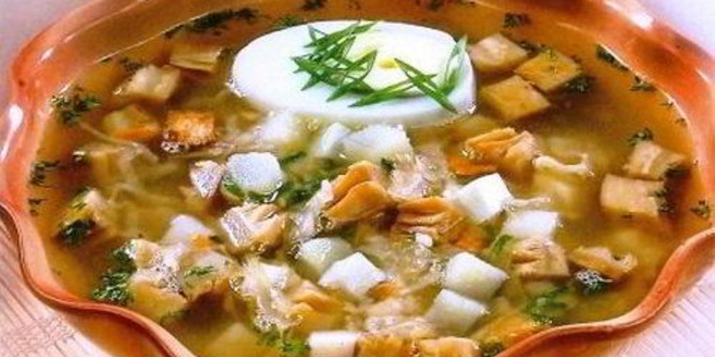 Рецепт окрошки с грибами и горчицей