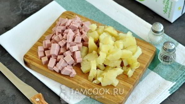 окрошка с колбасой на айране