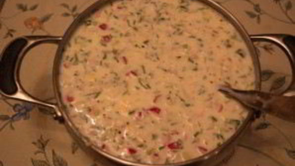 окрошка с копченой грудкой