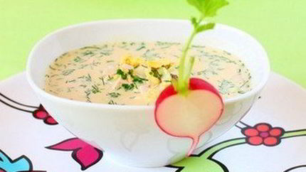 Окрошка с крабовыми палочками