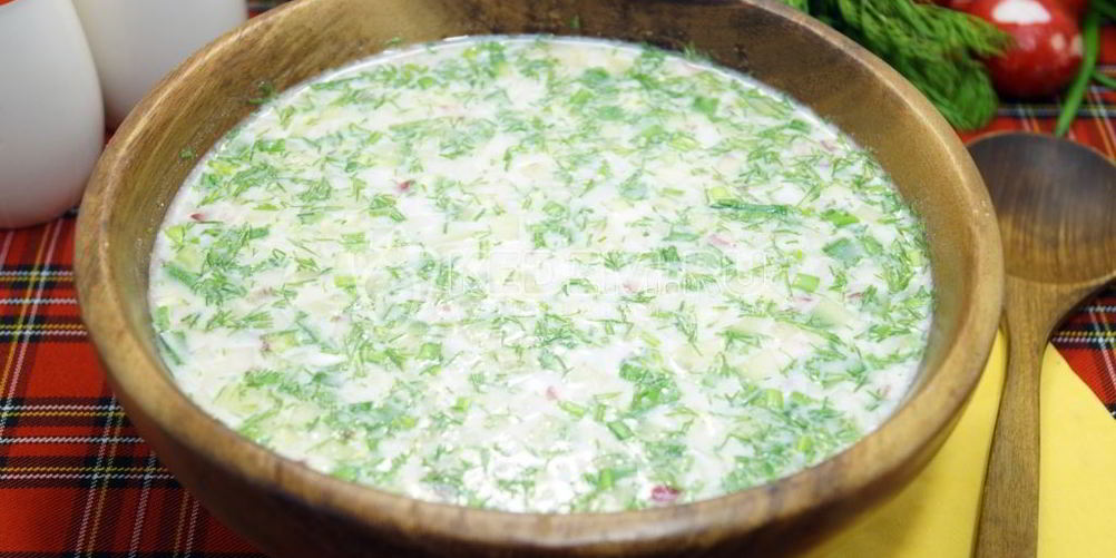 Рецепт окрошки с курицей на квасе