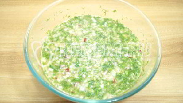 окрошка с курицей на квасе