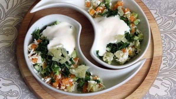 окрошка с морковной ботвой и белым квасом